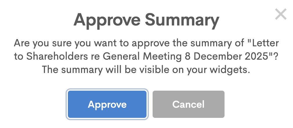 Share Link Approve Summary Share Link Approve Summary