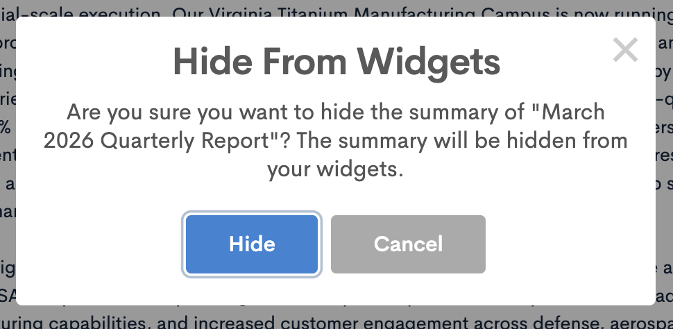 Share Link Hide From Widgets