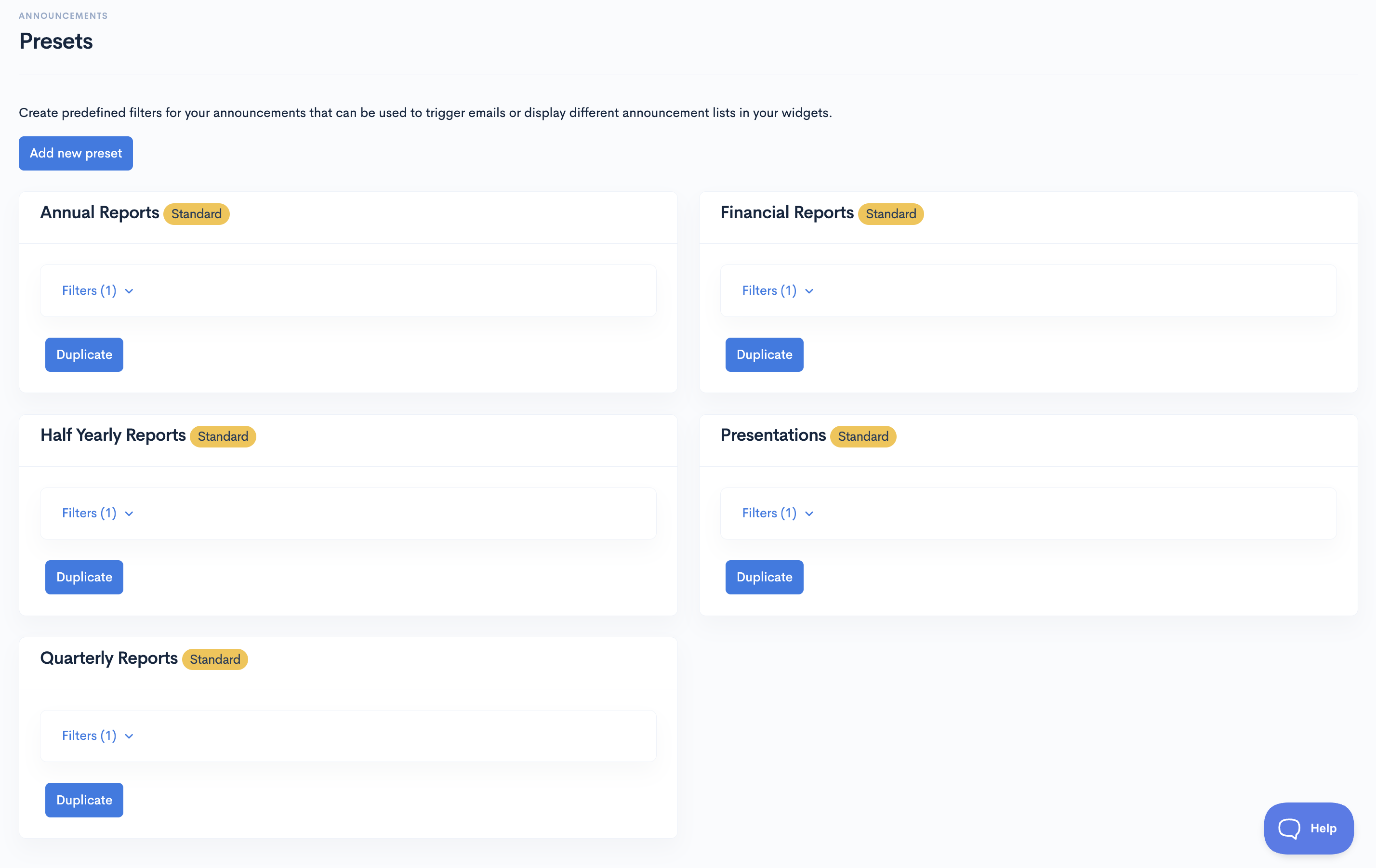 Share Link Presets